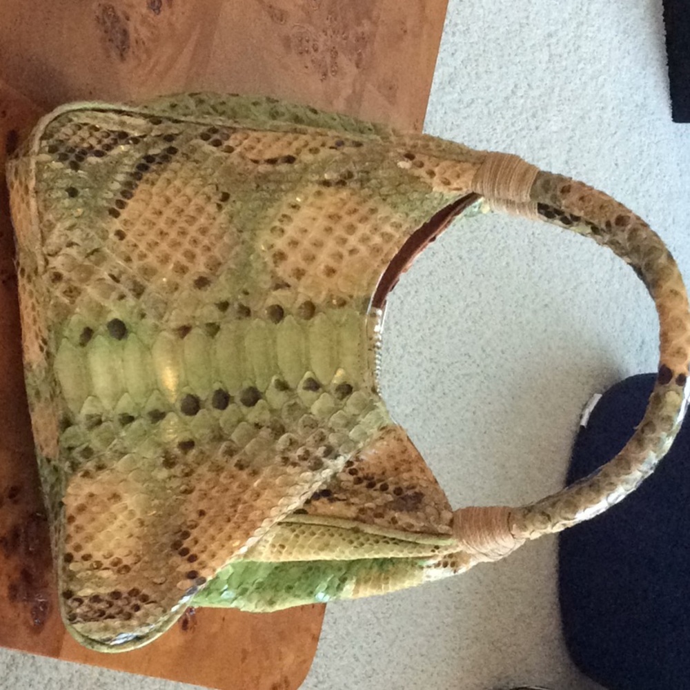 Python Carlos Falchi Handbag Made By Hand Nwot - image 2